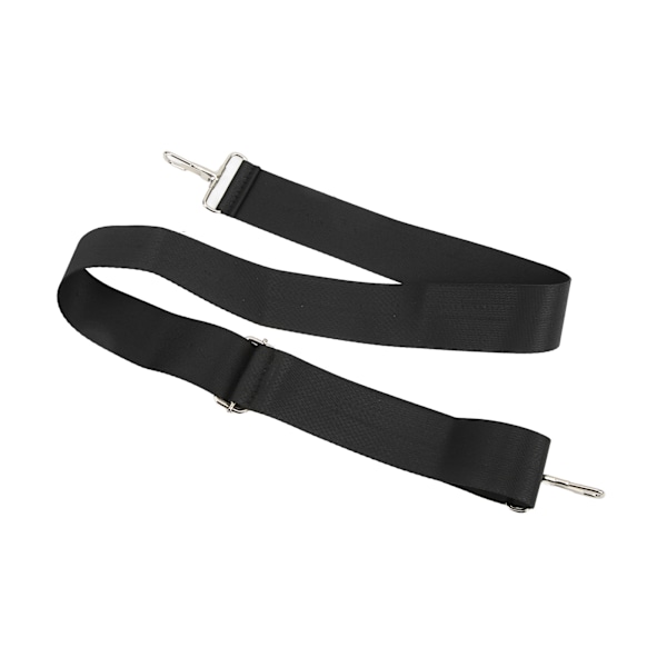 1m justerbar nylon skuldertaskebælte med dobbelt spænde Anti-slip computer taske Rem sort