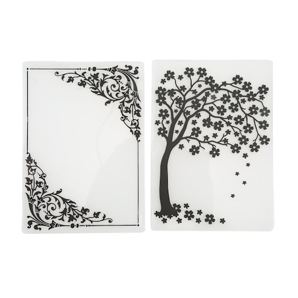 2 stk. Prægefolder Plastmateriale Dekorative Teksturer DIY Fremstilling Prægede Designskabeloner til Scrapbooking