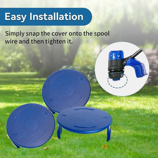 6-pack Plastic Spool Caps for Kobalt KST 120X-06 / 120X 40V Lawn Mower Replacement Part, TLK-01-1