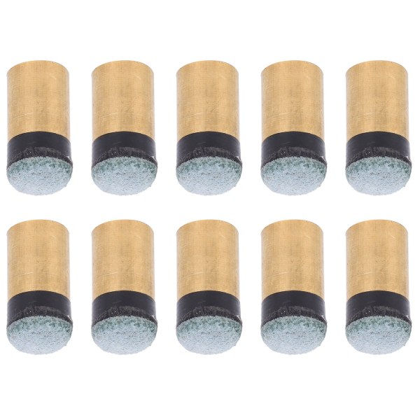 10 stk Biljard Snooker Pool Cue Pole Tips Reservedeler Skrudd Kobber PU Lær (10MM)