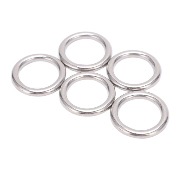 5 stk 304 rustfritt stål, runde O-ringer, sømløs, sømløs metall O-ring for seiling, dykking, 5x25 mm