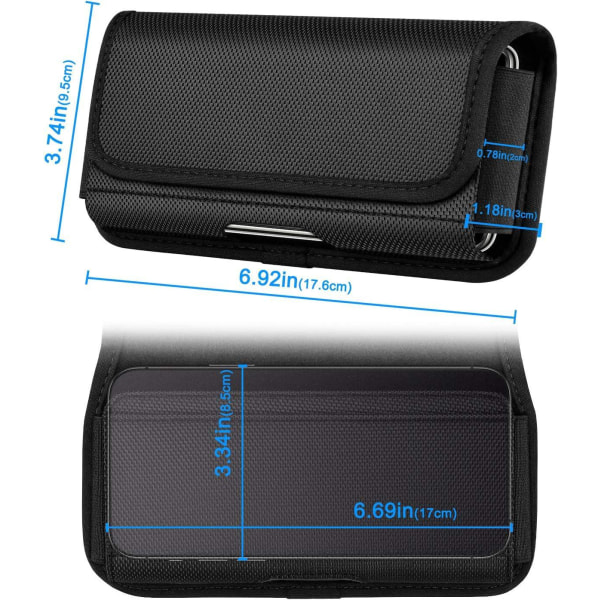 Belteklipshylster for iPhone SE 2020, horisontalt nylon universalt telefondeksel for iPhone 11 12 13 Pro Mini XR XS X 6 6S 7 8 Plus Samsung telefon