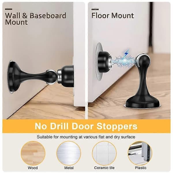 Magnetisk dørstopper i rustfritt stål for vegg
