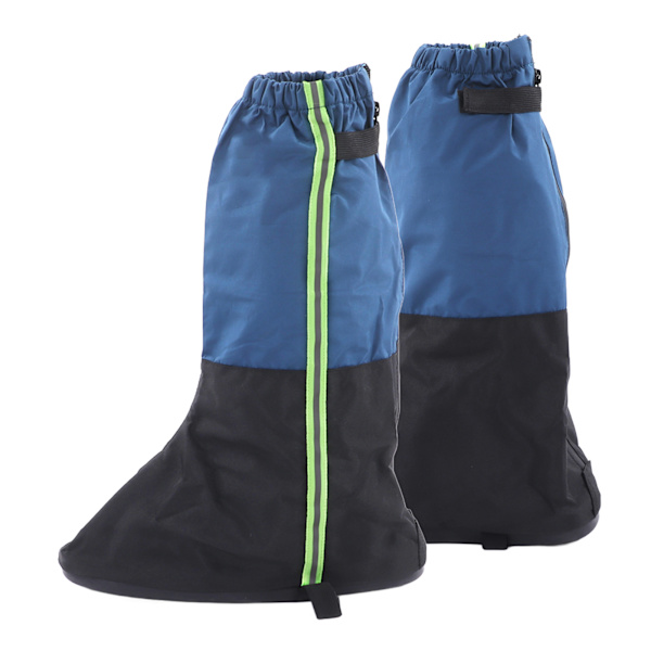 Et par sko-deksel støvletter gaiters blå vanntett antiskid støvletter gaiter med reflekterende stripe for fotturer størrelse L