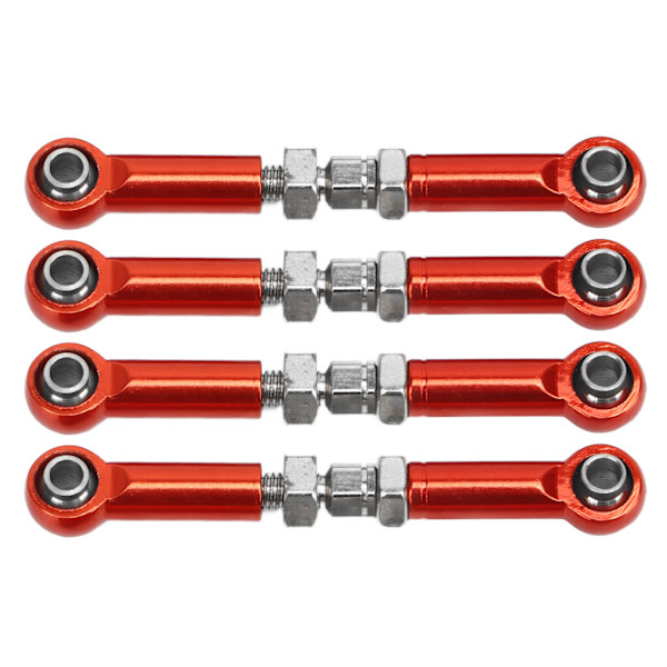 4 stk Justerbare Servo-koblinger Styrestang for FMS 1/24 for FCX24 RC Bil Høy Nøyaktighet Aluminium Legering Jern RC Styring Trekkstang Rød