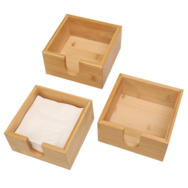3 kpl käsintehty puinen lautasliinapidike - Paperilautasliinapidike - Artisan puinen lautasliinapidike