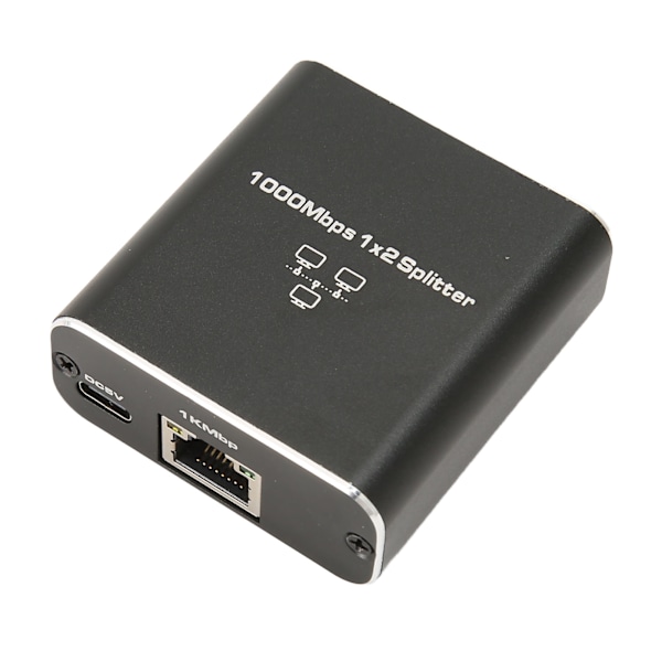 Gigabit-delare 1000 Mbps 1 in 2 ut RJ45-port Nätverksdelare i aluminiumlegering för PC-bärbar dator Router