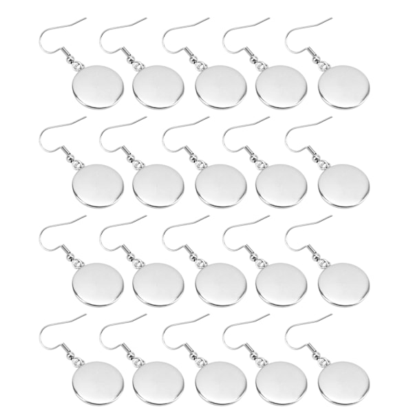 20 st Örhänge Tomma Infattningar Stålfärg 16mm Delvis Förberedda Produkter Smycken DIY Tillbehör för Örhängen Tillbehör