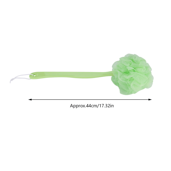 Grønt langt håndtak Supermykt badekardusjball Body Back Brush Mesh svamp