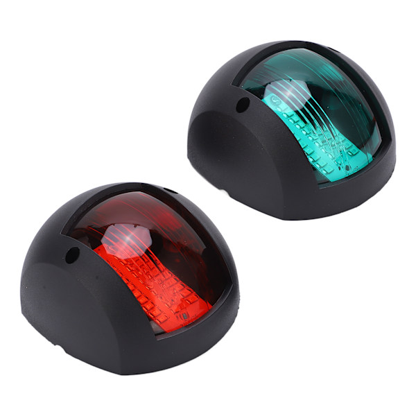2 stk. Marinbåd Yacht Signal Lys LED Navigation Bågl lampe rød grøn skibsbord lys til sejlads DC 12V-24V 3W sort