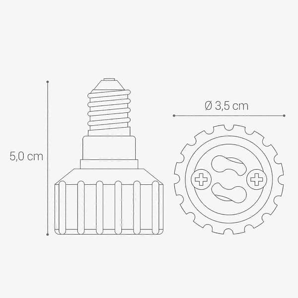 4x Fatningsadapter - E14 til GU10 fatningskonverter - Bajonetbase lampeholderadapter til halogen LED-pære