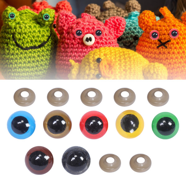Säkerhetsögon av plast med tillbehör till brickor för gosedjur för dockor Leksaker Teddy Puppet18MM