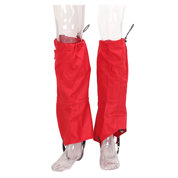 Ett par snøbenbeskyttere, vanntette, unisex, 600D ripstop oxford stoff, vandrestøvledeksel for utendørs vinter, rød