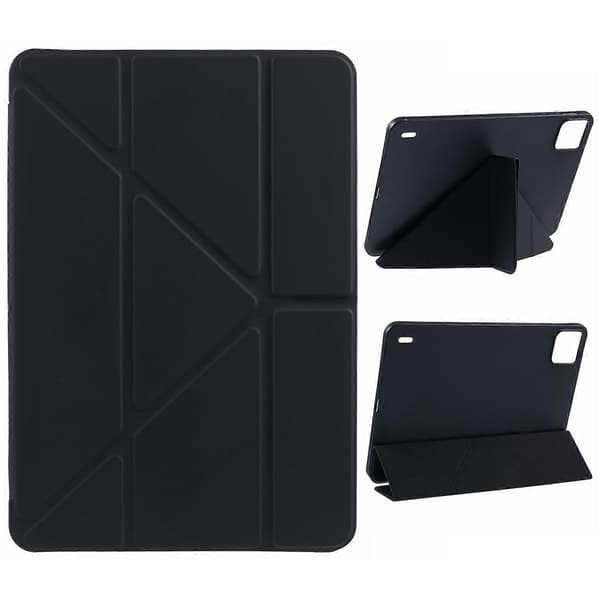 For Xiaomi Pad 7 Pro/Pad 7 Case PU Leather+Silicone Origami Stand Protective Shell - Black