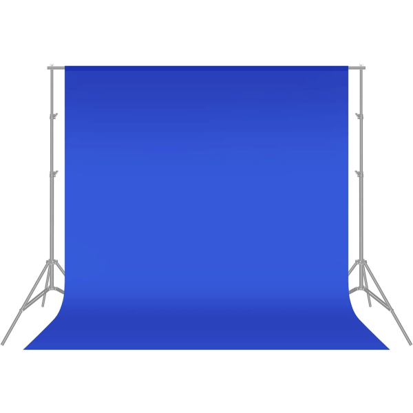 Fotostudiobakgrunn 1,8 x 2,8 m 100 % ren muslin sammenleggbar for fotografering, video og TV (blå)