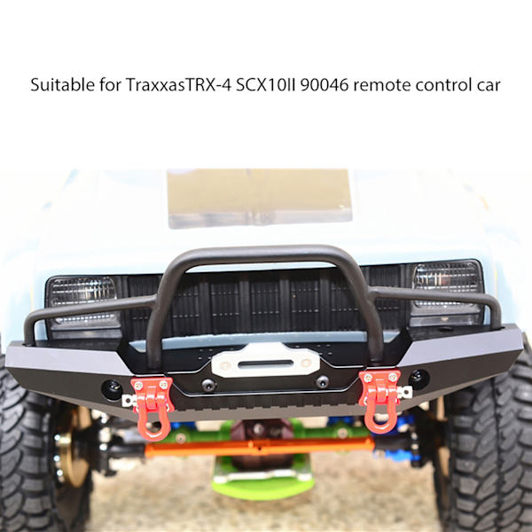 1/10 RC Crawler metallinen etupuskuri LED-valo Traxxas TRX-4 SCX10II 90046 -autoon (litteä)