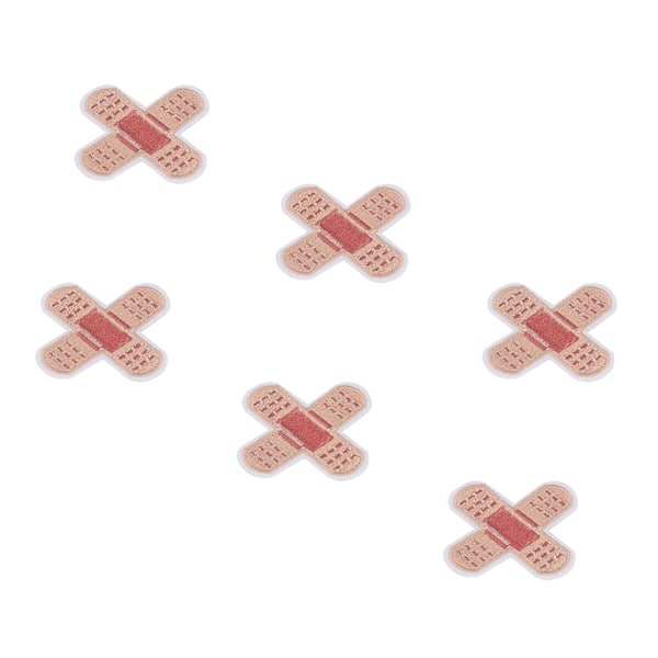 6 st Band Aid Broderade Stryk-på-märken Täcker Fläckar Söt Form Broderade Stryk-på-märken för DIY Kjolar Väskor Hattar
