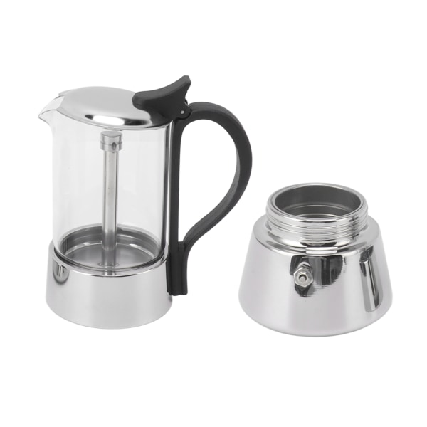 200 ml kaffekanne med håndtak 304 rustfritt stål glass kaffemaskin for husholdning