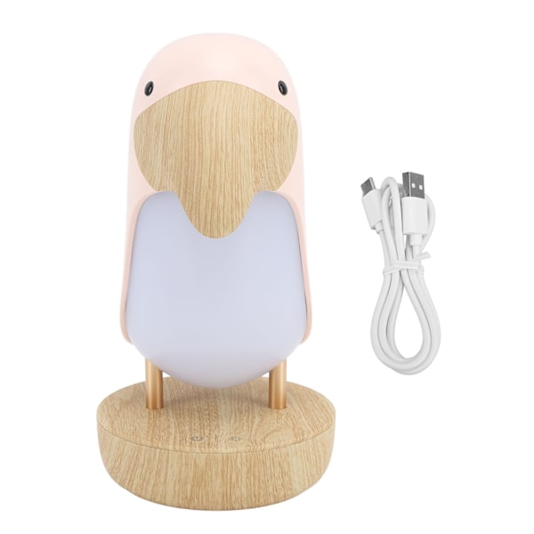 Toucan Fugl Natlampe USB Bluetooth-højttaler til Børn Soveværelse Stue Udendørs Camping RV Rosa