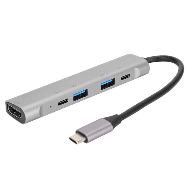 5-in-1 Type C - HDMI-keskitin 4K x 2K 30Hz TV-projektorin videoadapteri USB 3.0 2.0 -telakointiasema