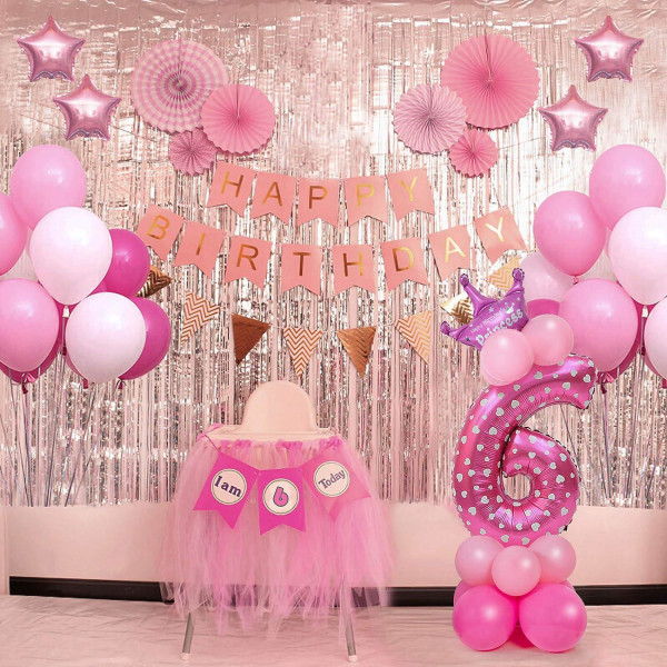 32 tommers gigantiske tallballonger, heliumnummerballongdekor for fester, bursdager (rosa nummer 6)