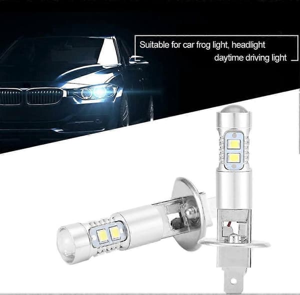 Supervita 100W LED-frontlykter Kit Tåkelys Kjørelys 2X H1 6000K