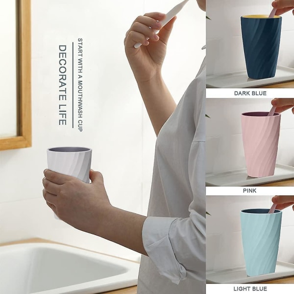 2-Pack holdbare hvide badeværelsestandbørsteglas, ubrydelige og bløde