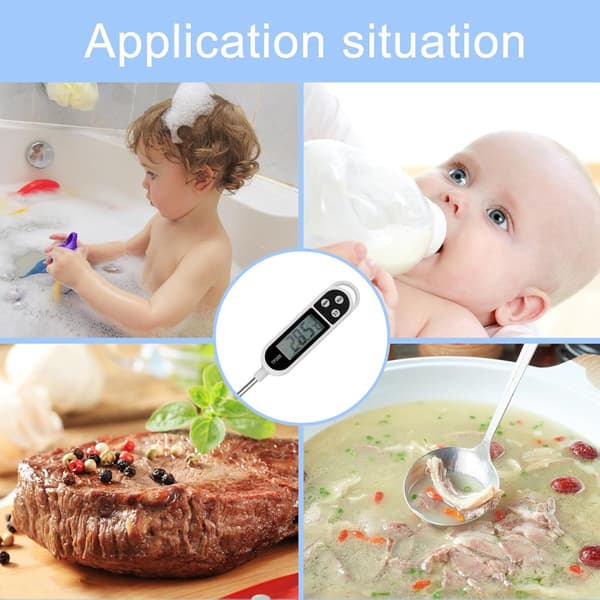 Kitchen Thermometer with LCD Display Digital Thermometer with Long Probe High Accuracy, Fast Reading Thermometer