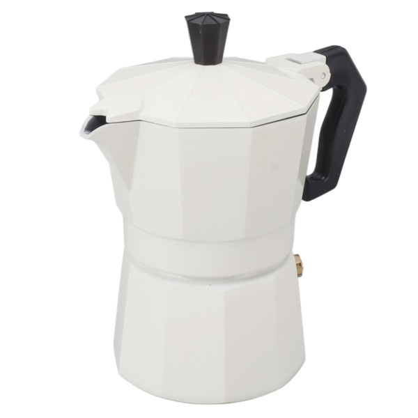 Komfur Moka Pot Italiensk Håndbrygget Kaffemaskine Aluminiumlegering Køkken DIY Tilbehør Hvid 300ml