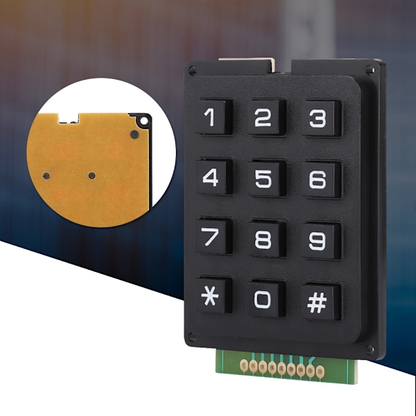 Tastaturmoduler med 12 taster 3x4 Trykknapper Eksternt tastatur for MCU