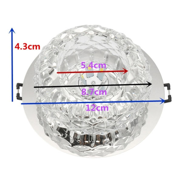5W moderne krystall LED-taklampe montert LED-taklamper hjem hall ganglys