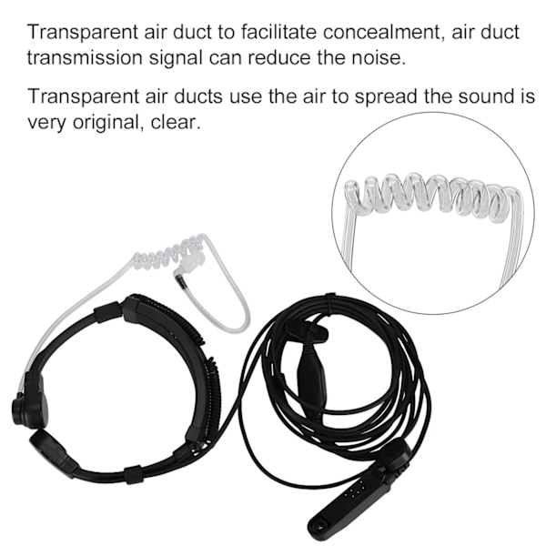 Luftakustisk tub Strupmikrofon PTT Headset för BaoFeng UV XR A 58 UV 9R Plus GT-3WP