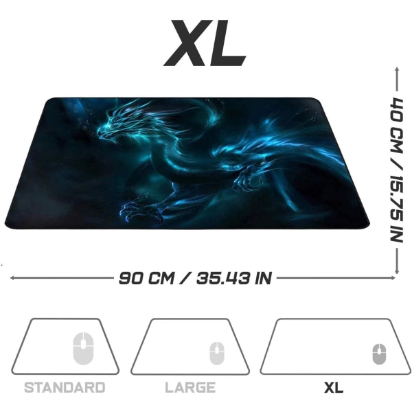 XL Gaming-musemåtte - 900 x 400 mm - Gamer-musemåtte - Speciel overflade forbedrer hastighed og nøjagtighed - Skridsikker gummibaseoverflade - Blå