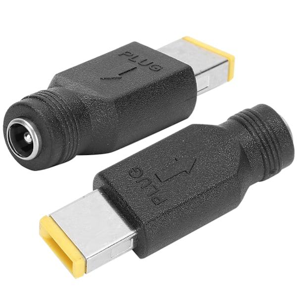 2 stk. Laptop Strømadapter Hoved 5.5 x 2.1mm Hun til 11 x 5.0mm Han Firkantet Passer til Lenovo Notebook