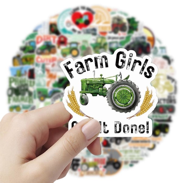50 Farm Tractor Stickers, Laptop Stickers, Vinyl Stickers för bil, bagage, skateboard och motorcykel, klistermärken för tonåringar och vuxna