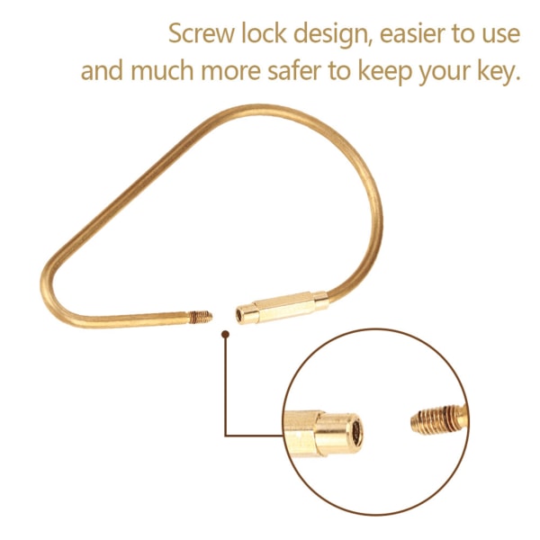 Messinkinen ruuvilukko karbiinihaka koukku avaimenperä avaimenperä DIY lahja (pudota)