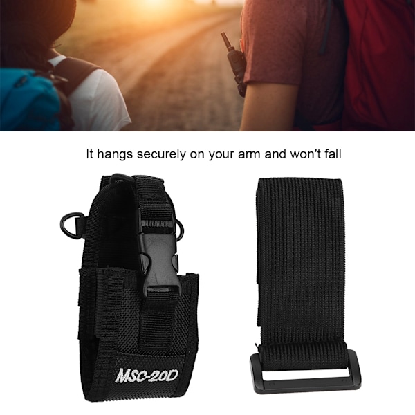 20D Nylon Arm Pack Svart Slitstark Walkie Talkie Väska