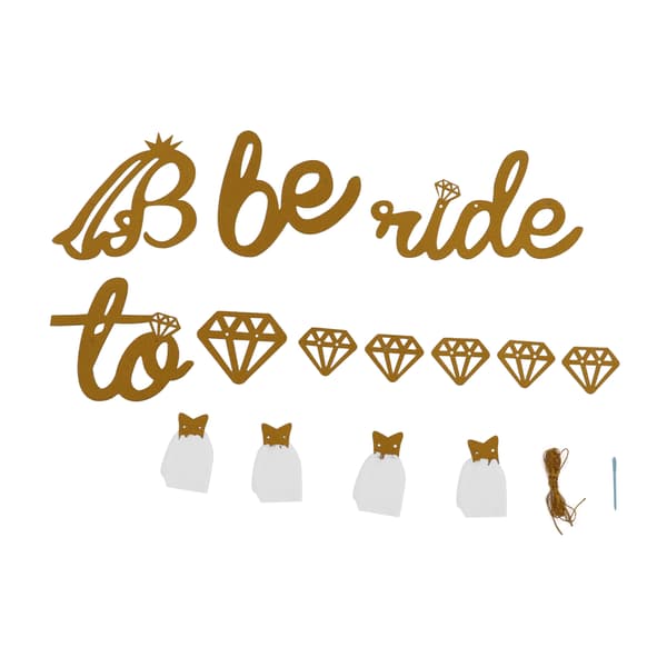 Bröllopsdusch Banner Guld Glitter Papper Glänsande Charmig Bröllopsdusch Skylt Papper Mesh Bride to Be Banner för Bröllopsdusch Guld