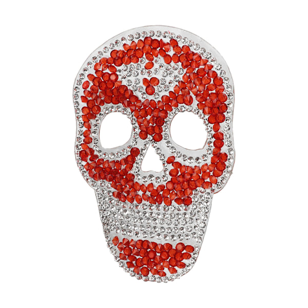Stryge-patches Rødt Kranie Mønster DIY Fremstilling Rhinestone Dekorativ Praktiske Patches Syning til Hatte Tasker