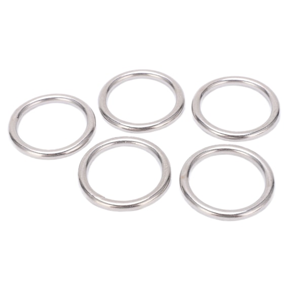 5 stk 304 rustfrit stål runde O-ringe til flere formål sømløs svejsning O-ring til yogaringer Hængekøje sejlads dykning 5x35 mm