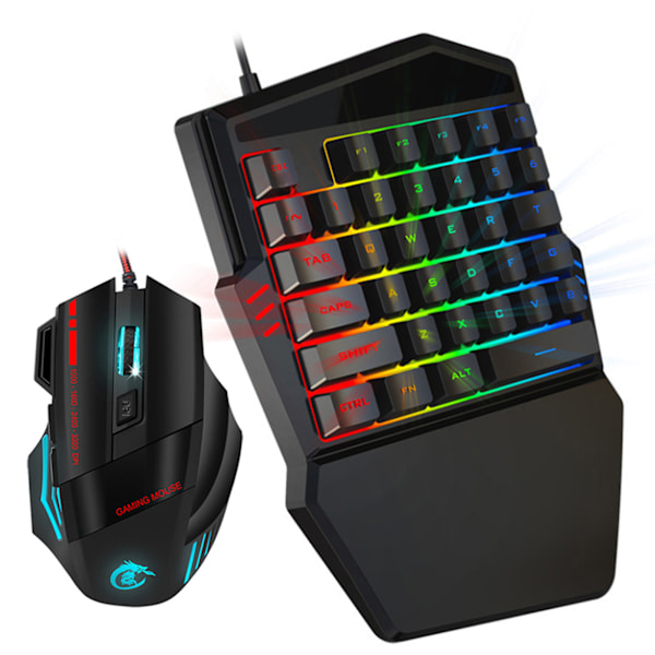 HXSJ J50 Enhånds Gaming Mus Tastatur Sett Datatilbehør for Win2000 / Android / OS X