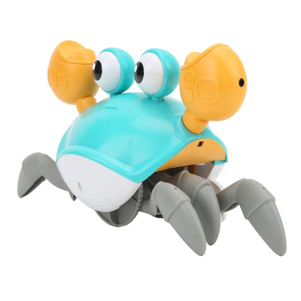 Krabbe Krabbeleke USB Oppladbar Automatisk Unngå hindringer Krabbebabyleke med musikk og lyseblått