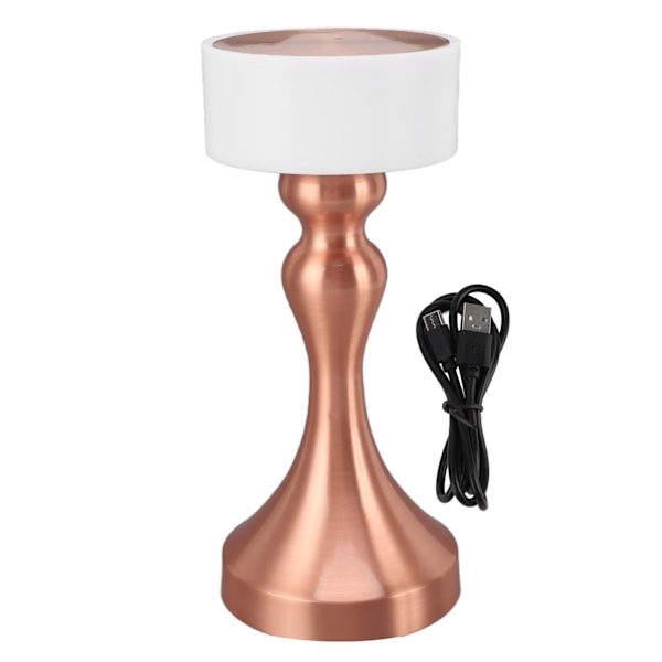 Table Lamp 3 Modes Stepless Dimmable LED Touch Cordless Metal Nightstand Lamp for Bedside Living Room Kitchen Rose Gold