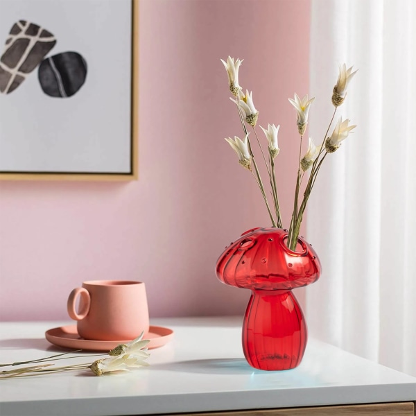 Nordic glassvampvas för aromaterapi och dekoration Red