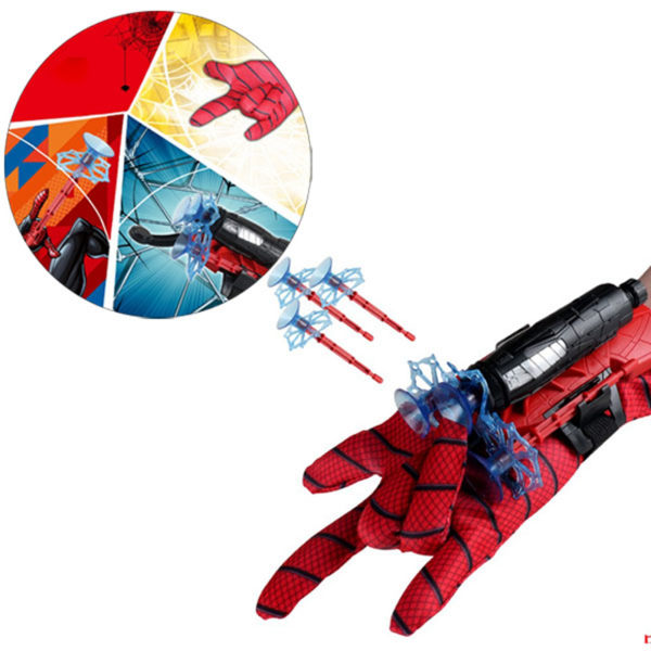 Superhelt håndleddskaster med hansker og 6 piler for barn