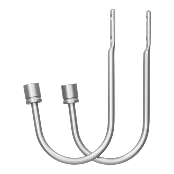 2 stk. gardinkrog i aluminiumlegering U-formet cylinder fastgjort gardinholdback til hjemmekontor soveværelse sølv