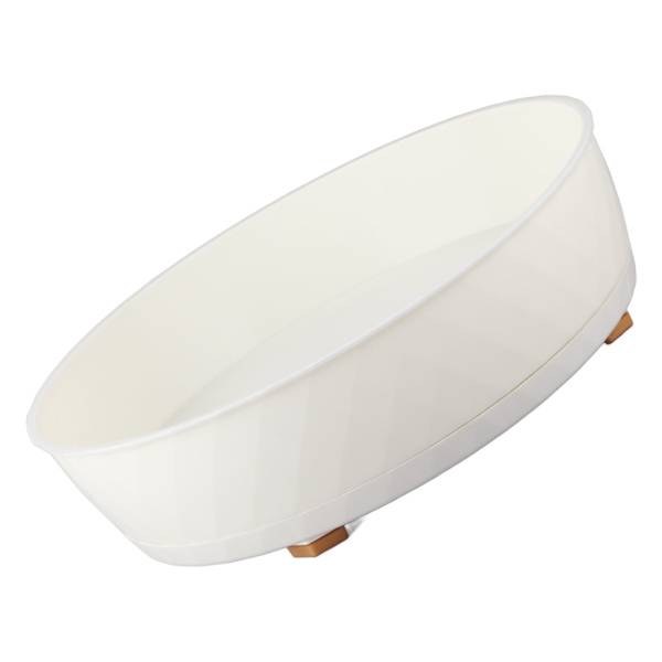 Kjøkken dreieskive Spin Round Tray 360 grader roterende sklisikker multifunksjonell krydderorganisator for skap pantry kjøleskap benkeplate hvit