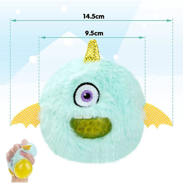 Squishy Blue Monster Anti-stress boldlegetøj til børn og voksne for at lindre håndleds- og fingerstress