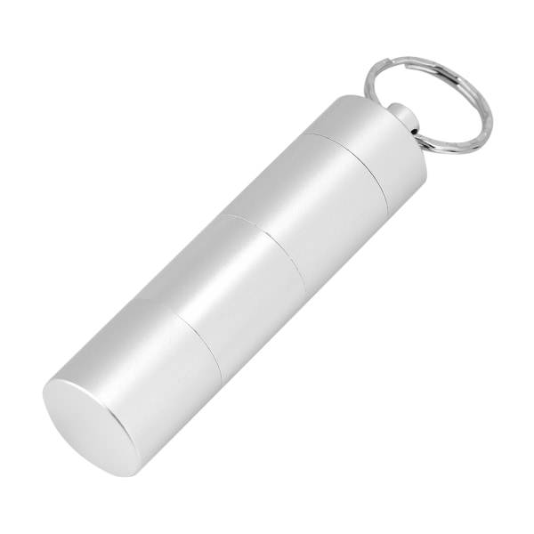 Vandtæt aluminiumslegering pilleflaske medicinbeholder til udendørs overlevelse (sølv)