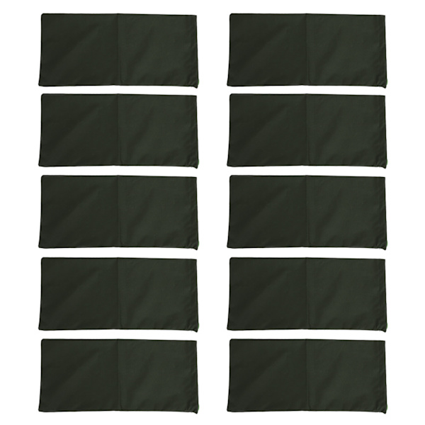 10 stk. Oversvømmelsessandposer Tomme Fortykkede 600D Polyester Bøjelige Snøre Oversvømmelseskontrolposer til Dør Garage Kælder Mørkegrøn